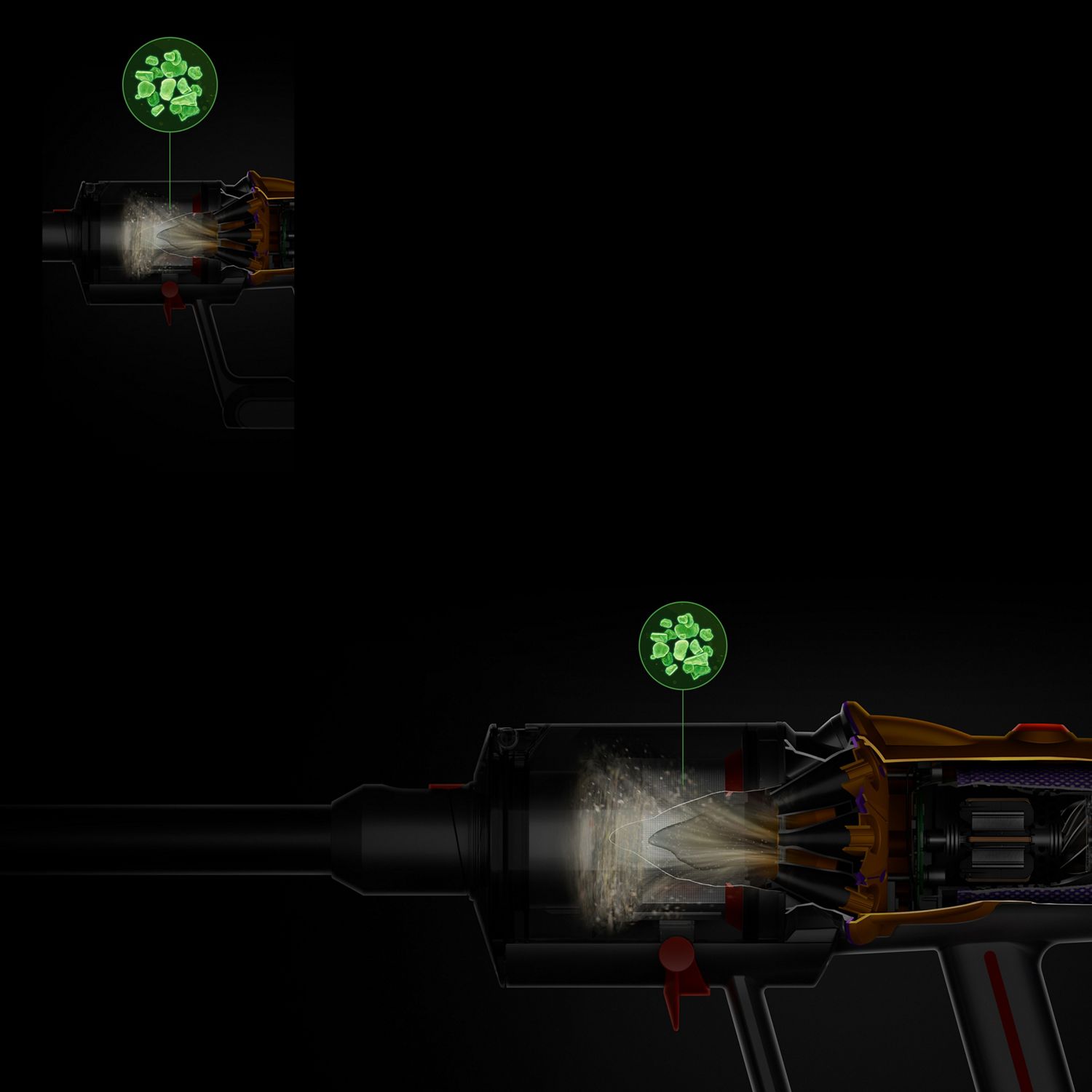 Cutaway of metal mesh filter