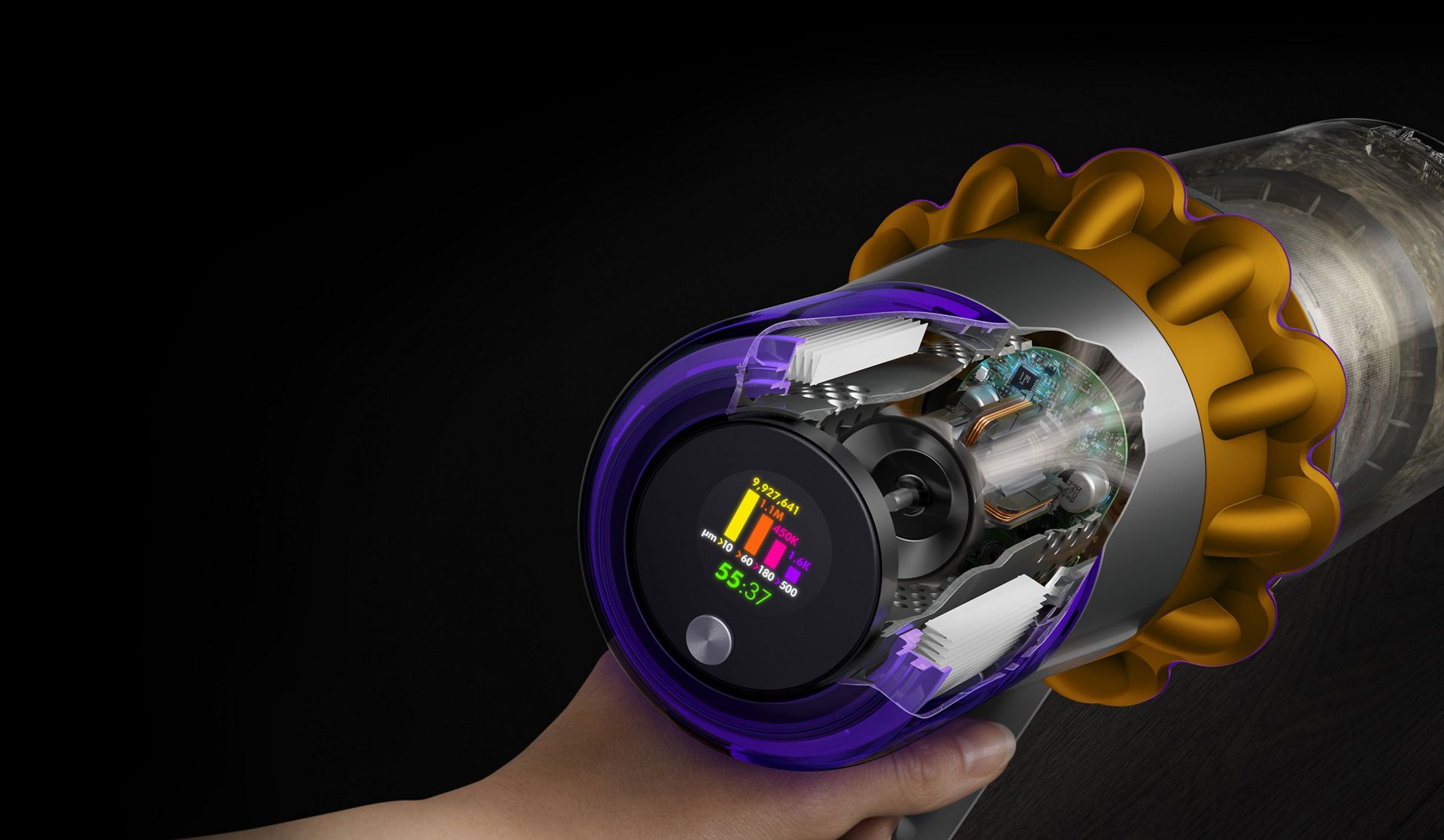 Illustration af Dyson Hyperdymium-motor