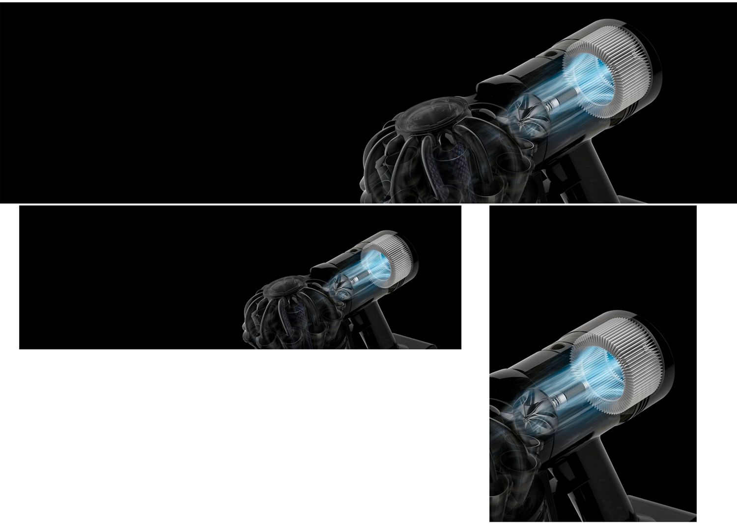 Cutaway graphic showing the powerful motor within the Dyson Car+Boat vacuum cleaner. Cutaway graphic showing the powerful motor within the Dyson Car+Boat vacuum cleaner.