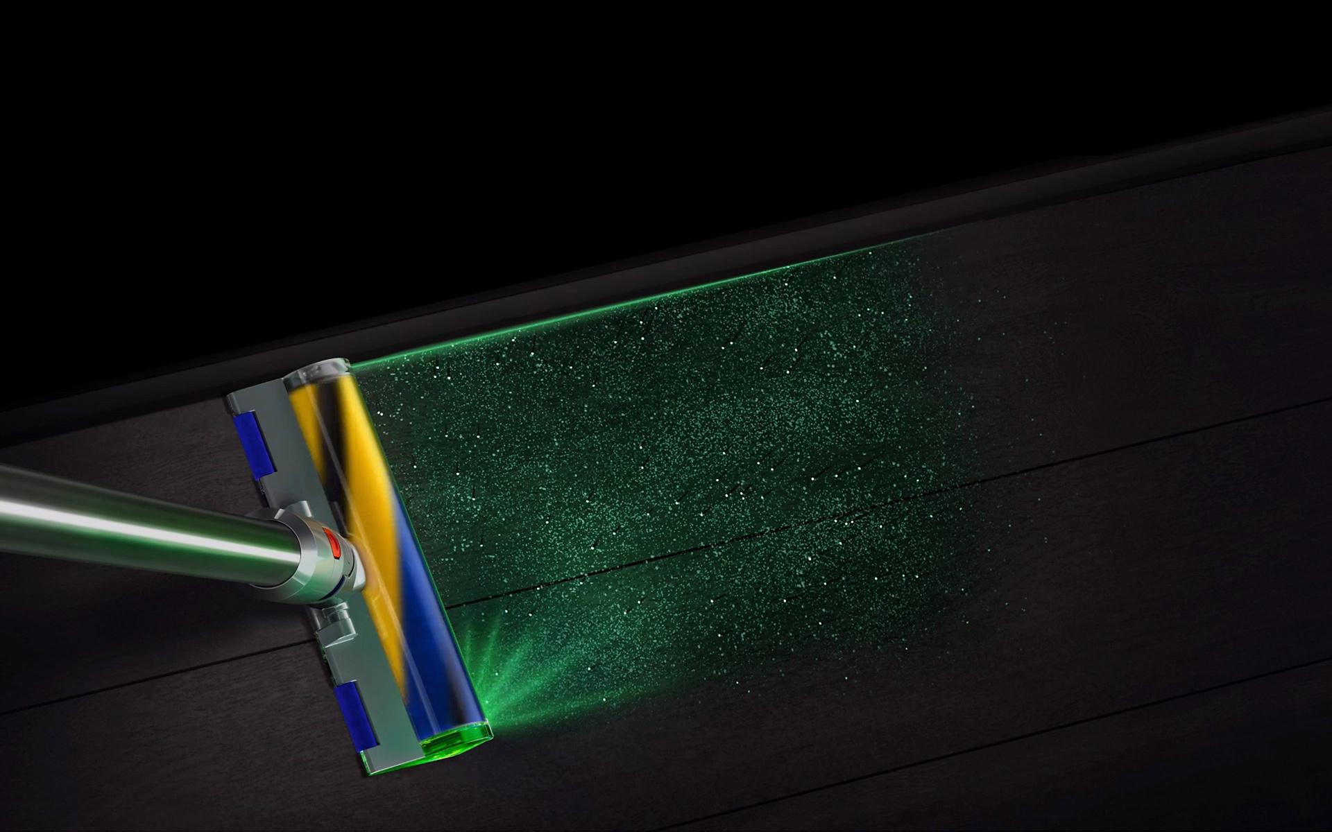 Bir duvar boyunca temizlik yapan Laser Detect teknolojisi