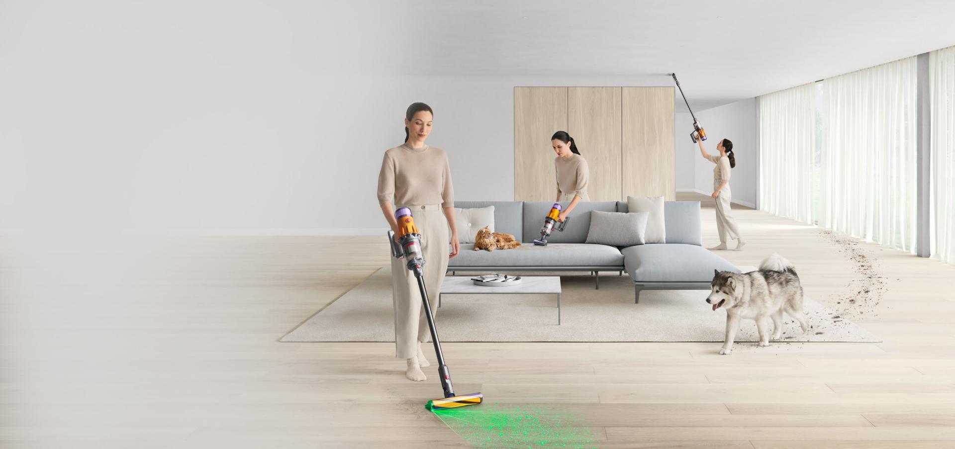„Dyson V12 Slim“ dulkių siurblys su „Laser Slim Fluffy“ valymo šepečiu