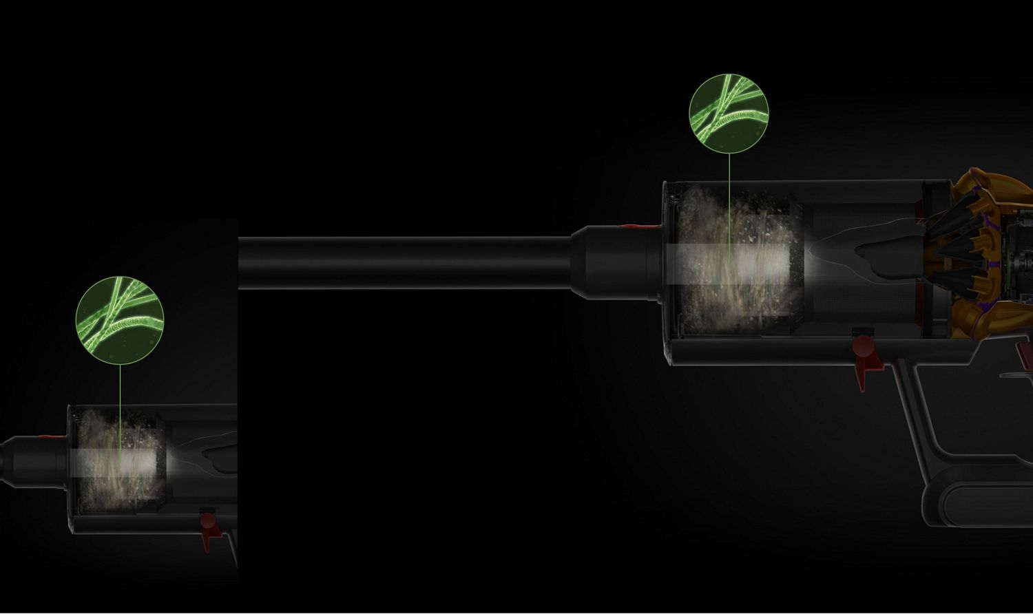 Querschnitt Staubbehälter Staubsauger Dyson  V15™