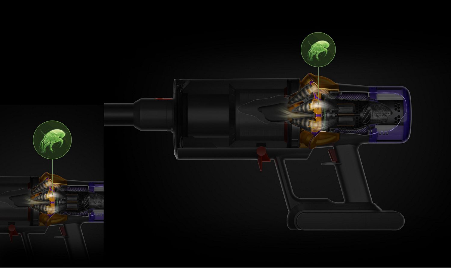 Querschnitt Zyklone Dyson Staubsauger V15™