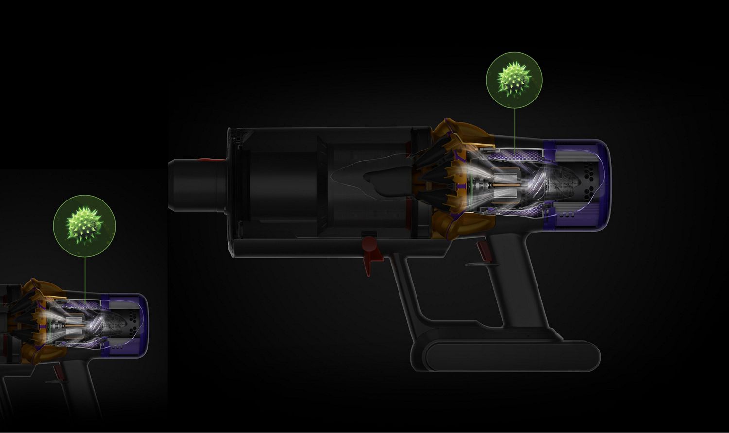 Querschnitt Vormotorfilter Dyson Staubsauger V15™