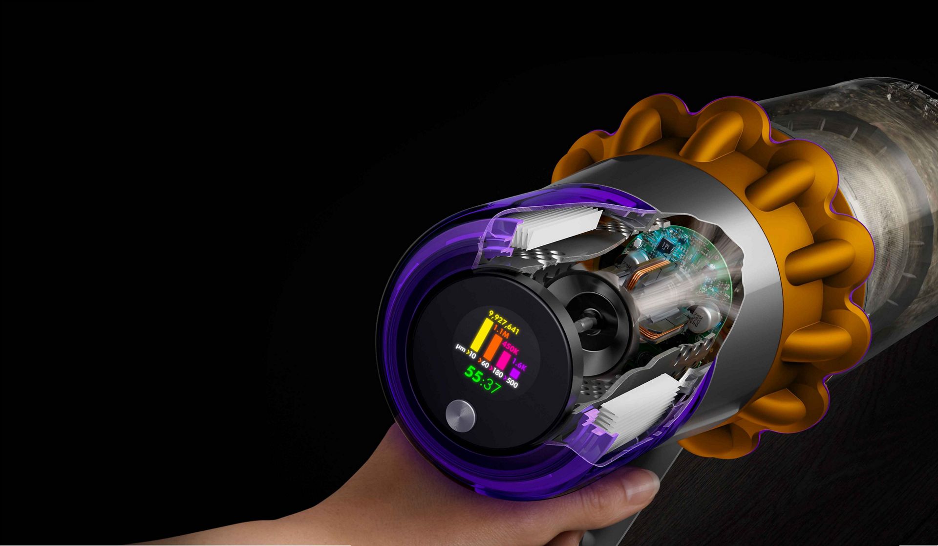Schnittbild des Dyson Hyperdymium Motors