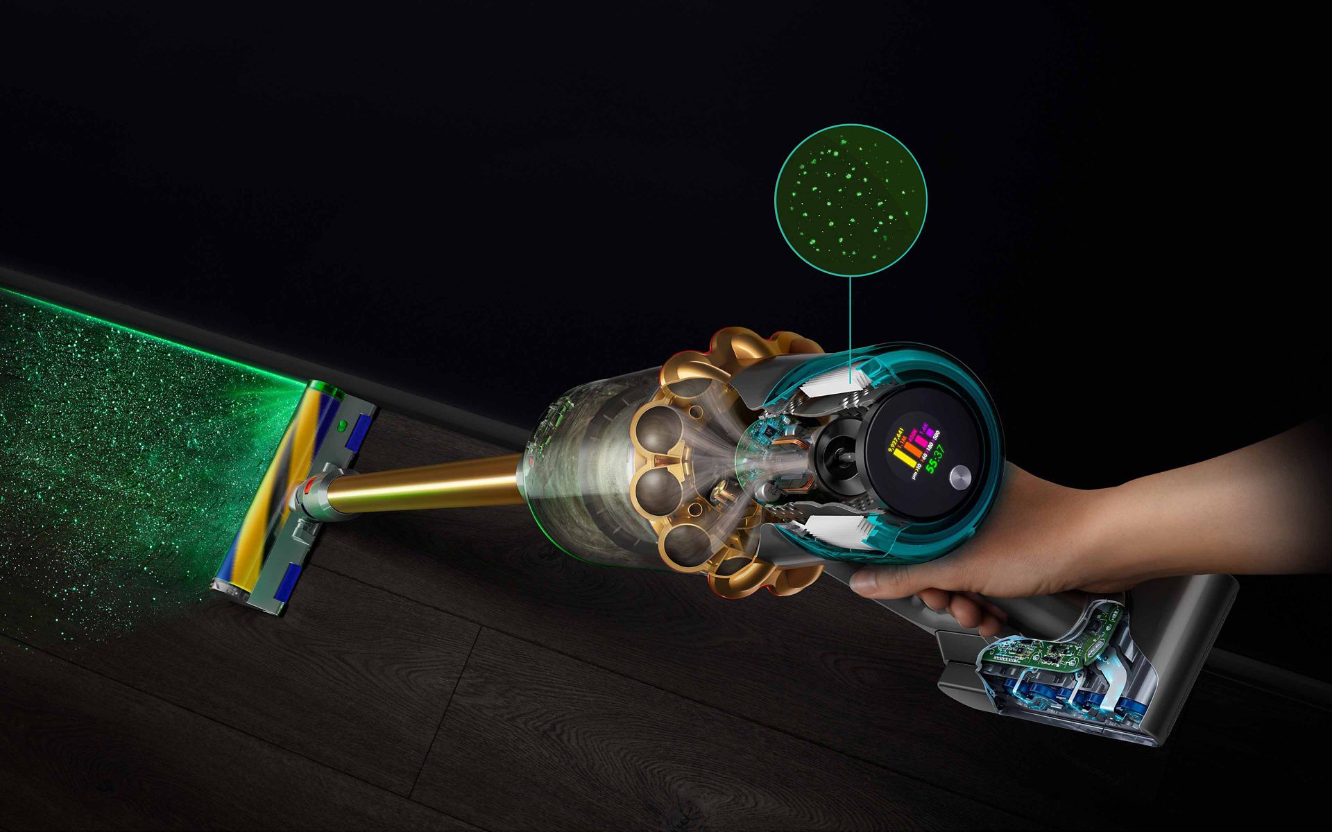 Imagem de corte do motor Dyson Hyperdymium