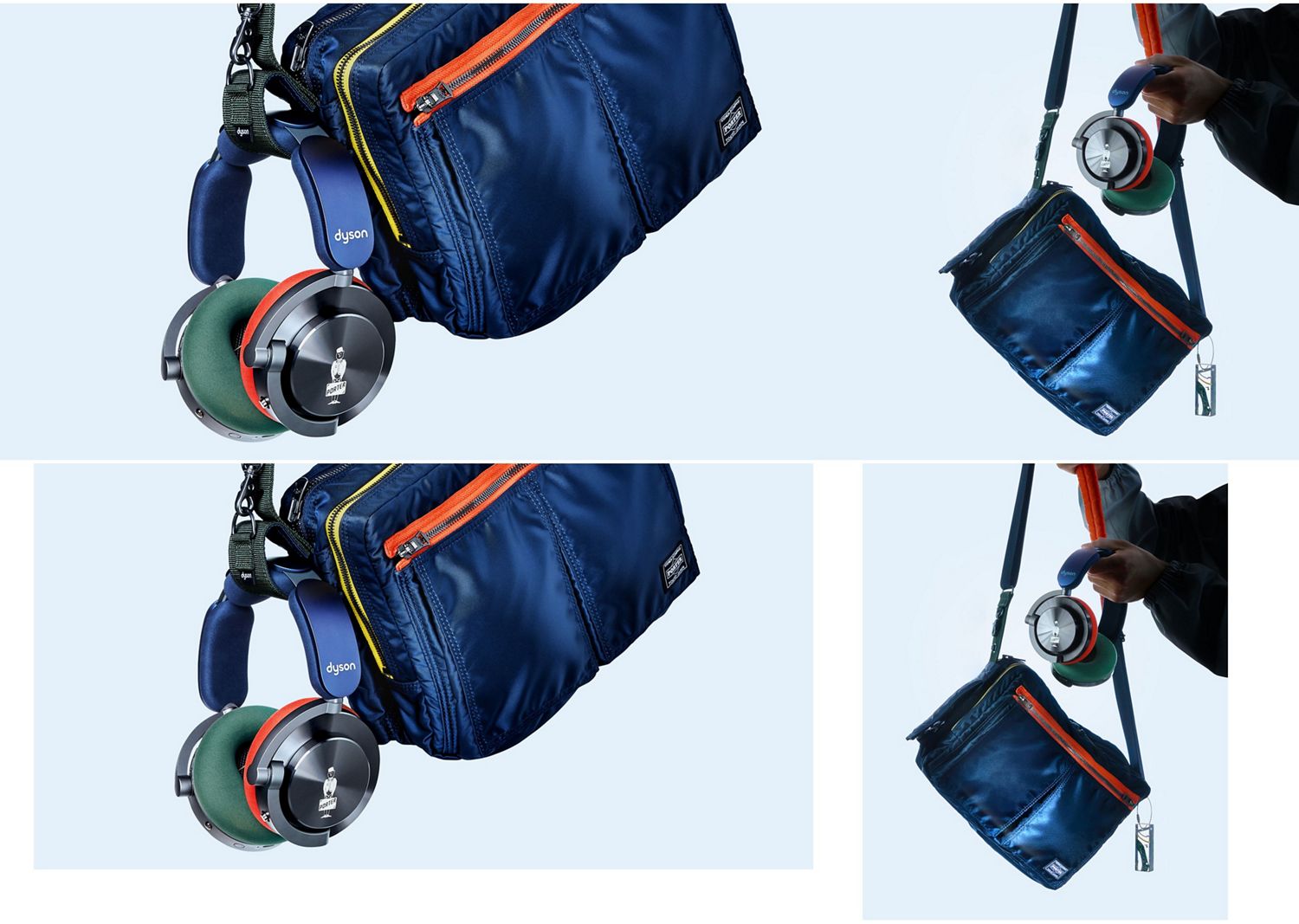 Dyson OnTracとPORTERのヘッドホン、カスタムショルダーバッグ。