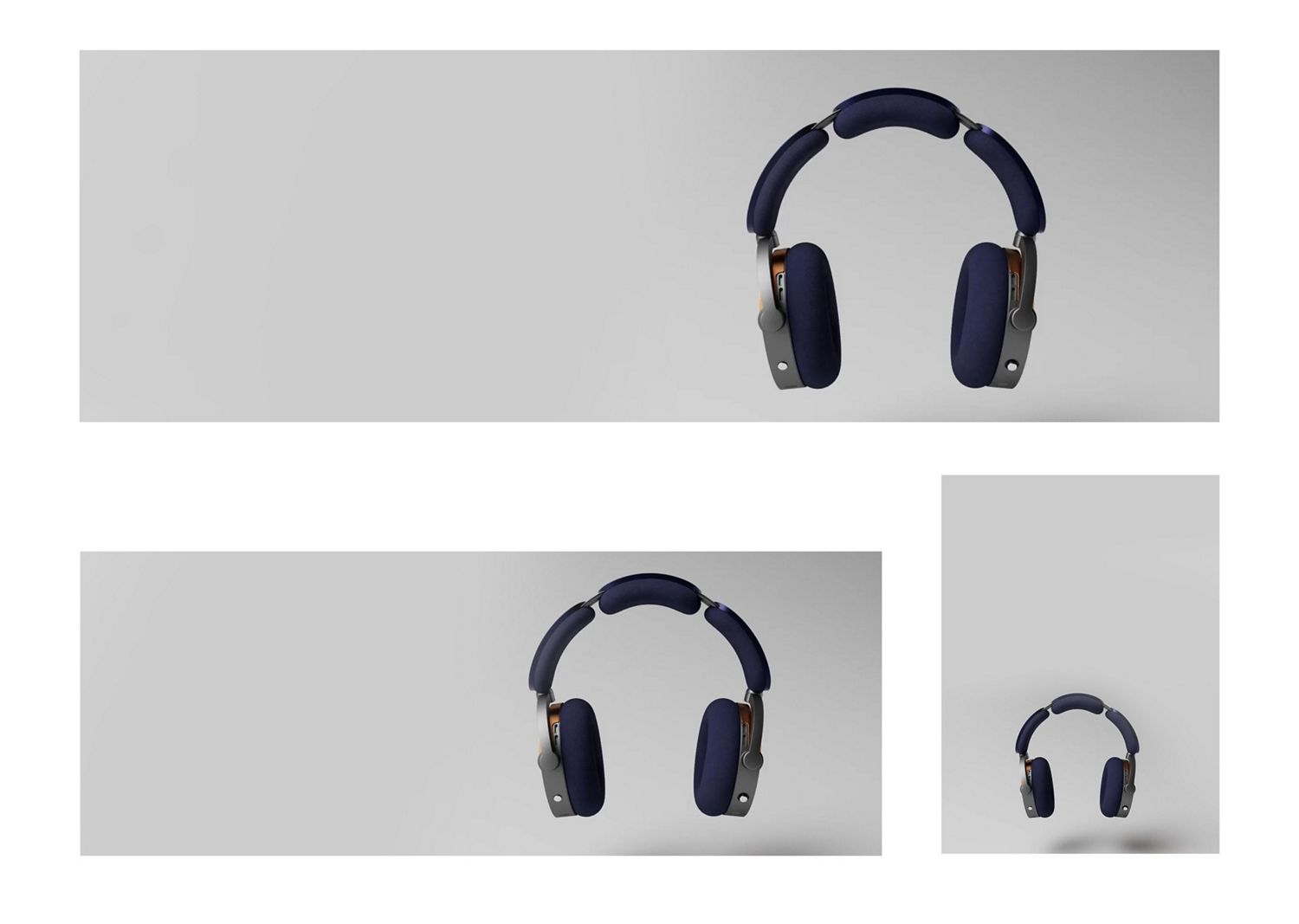 Dyson OnTrac headphones with different accessories, highlighting the variety of accessories.