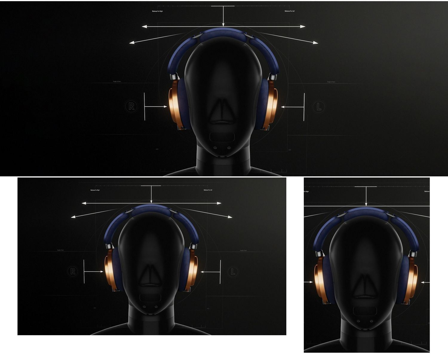 A model wearing Dyson OnTrac headphones.