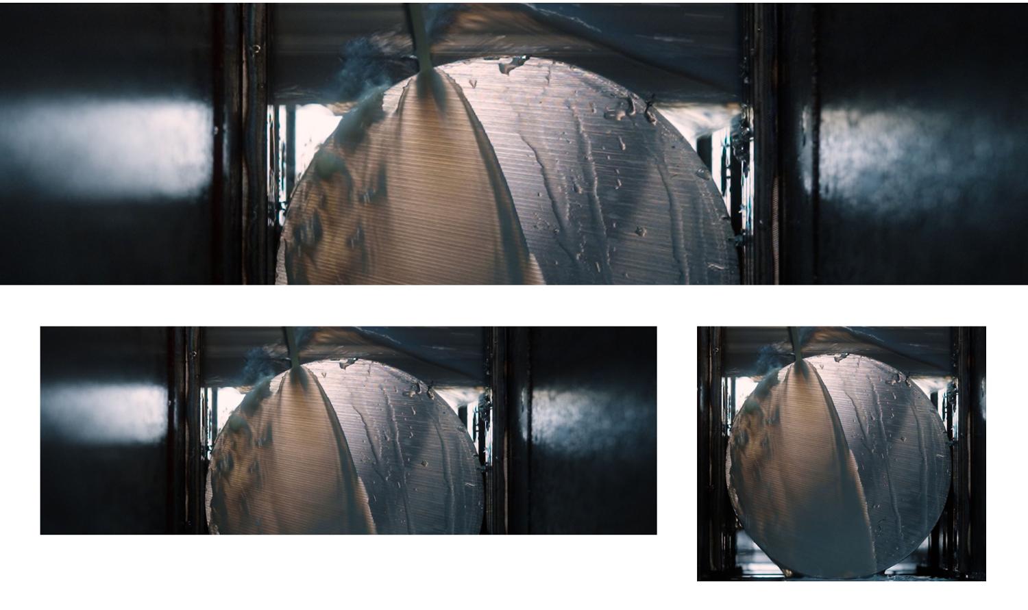 A set of Dyson OnTrac aluminium outer caps are precisely crafted.