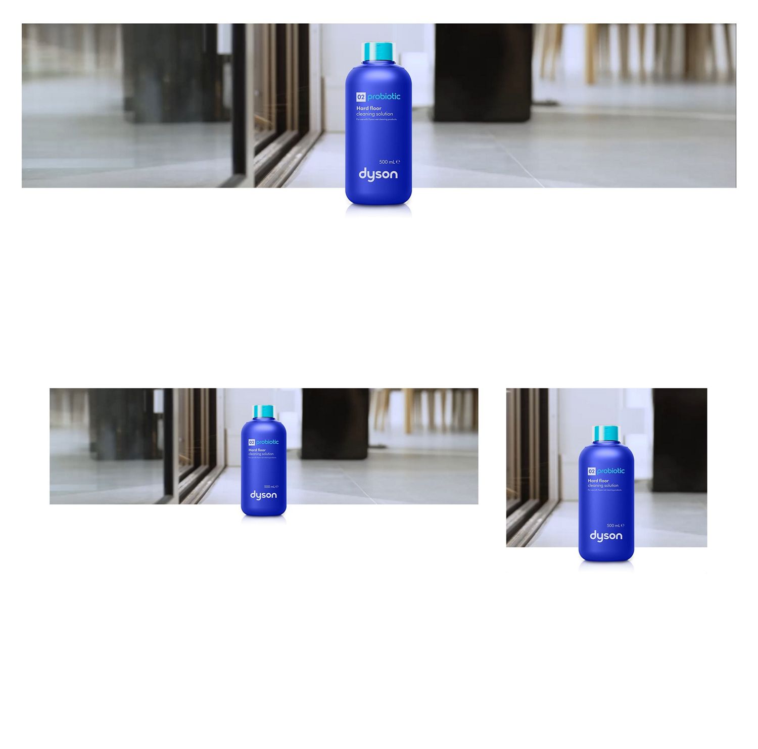 Close up of the roller heads on a Dyson wet cleaner being hydrated with the Dyson 02 Probiotic hard floor cleaning solution.