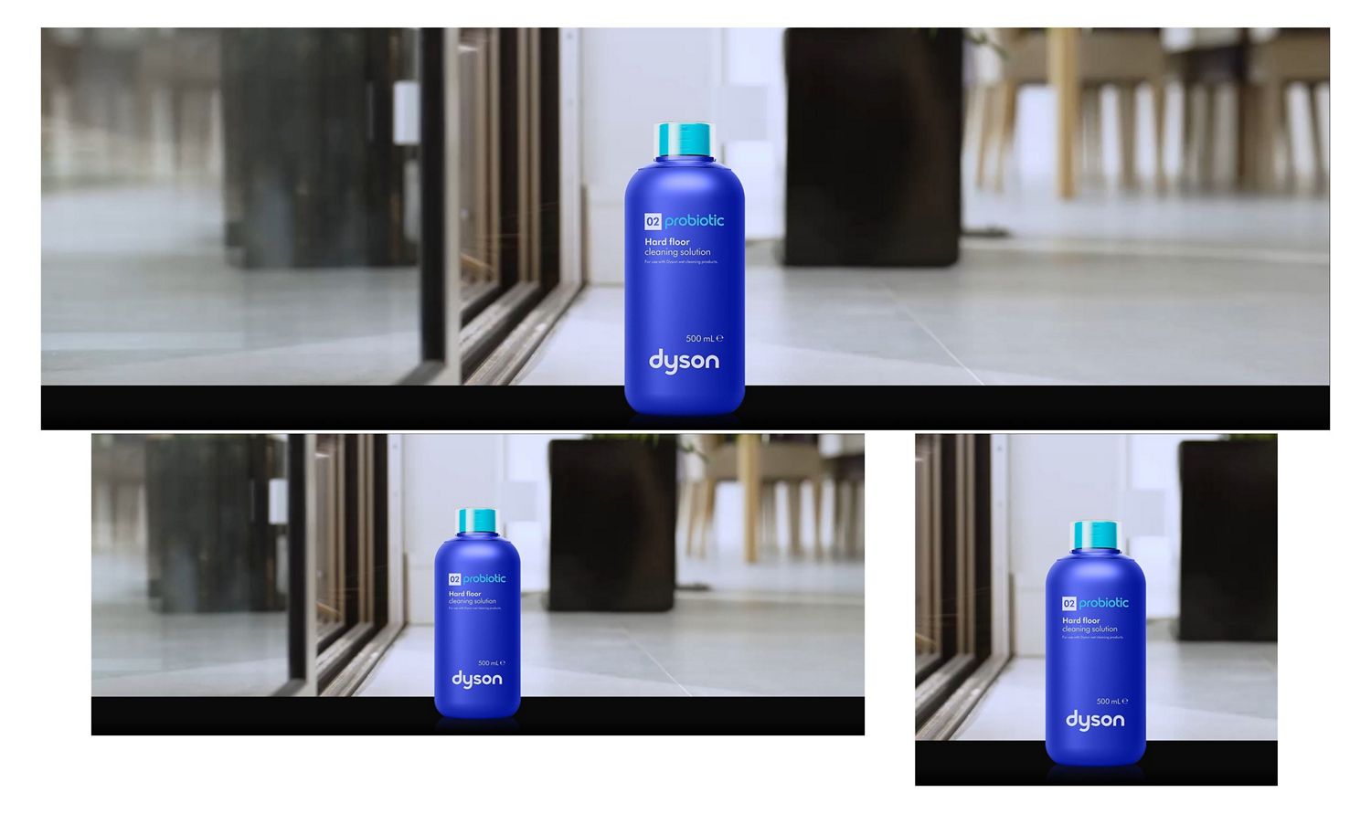 The Dyson 02 Probiotic hard floor cleaning solution with a Dyson WashG1 wet cleaner and a Dyson Submarine wet roller head.