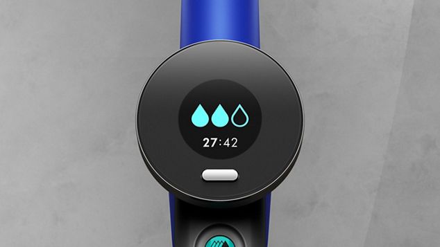 Two water droplet icons displayed on the LCD screen, indicating hydration mode level two