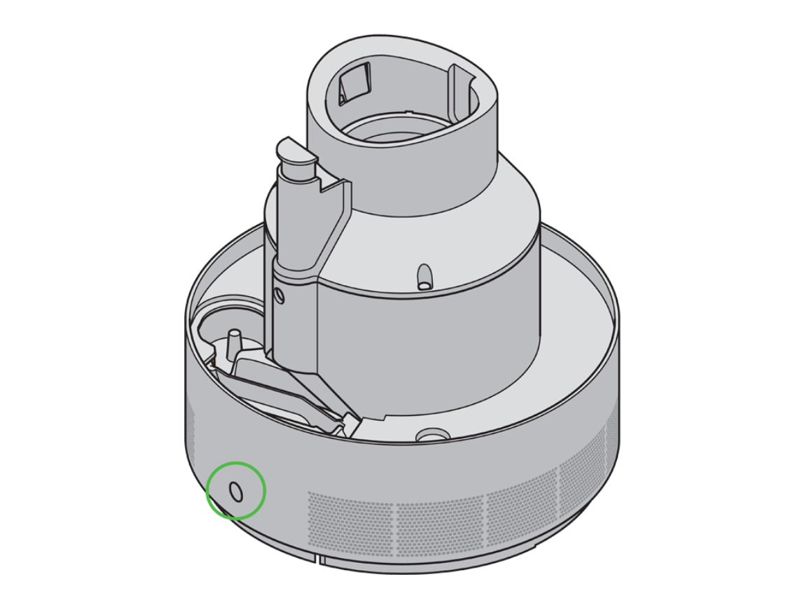Dyson AM10 humidifier power button location