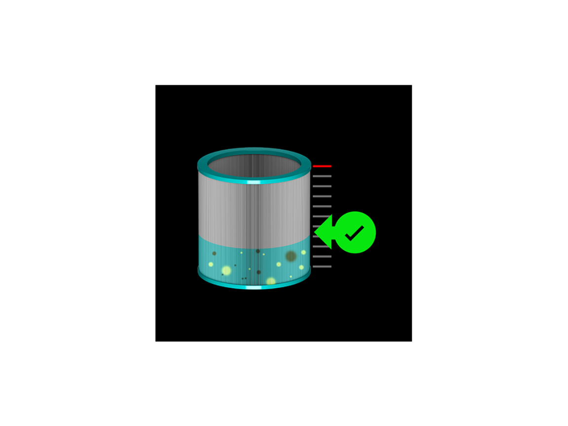 Exclamation mark on cheap dyson air purifier