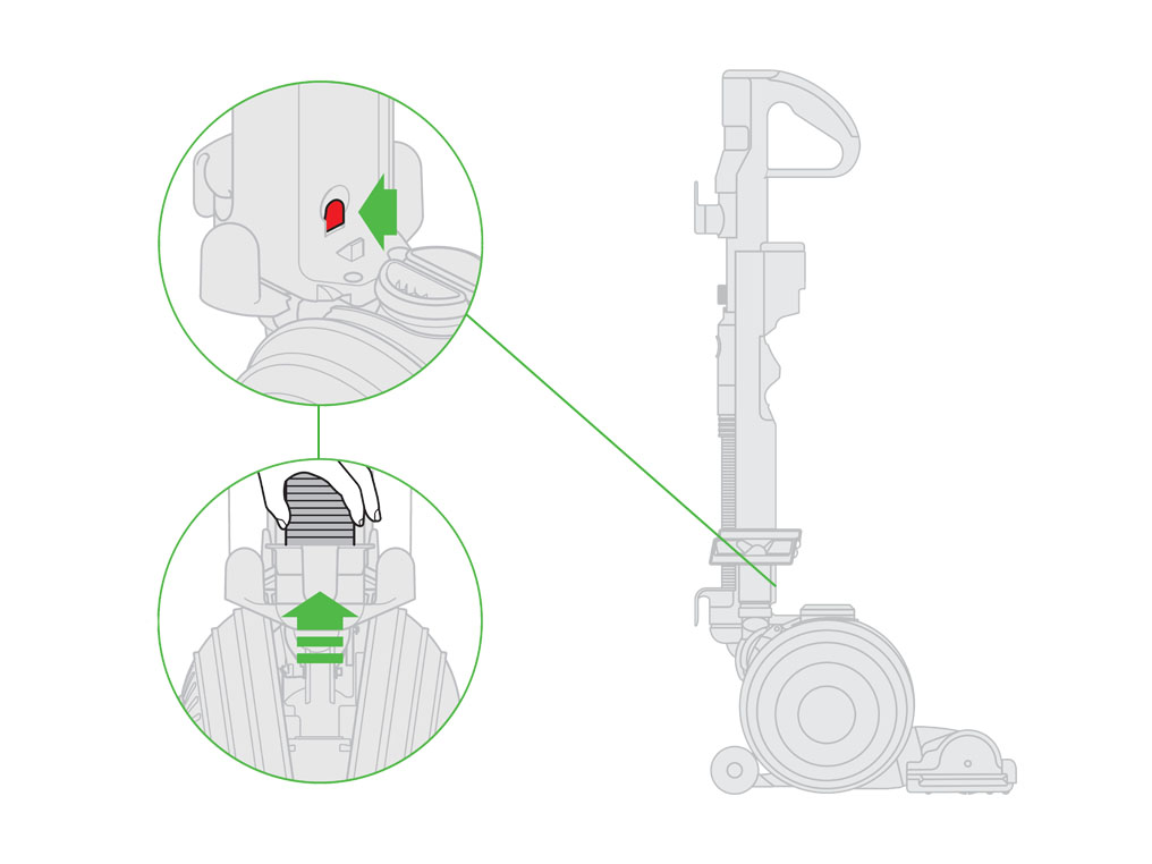 Dyson DC50 suction relief valve location diagram