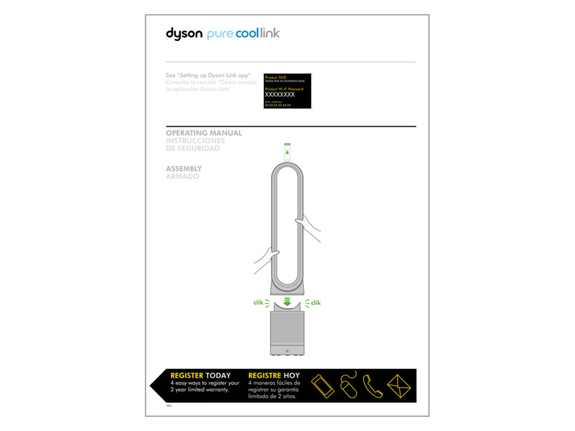 Dyson air purifier label location diagram