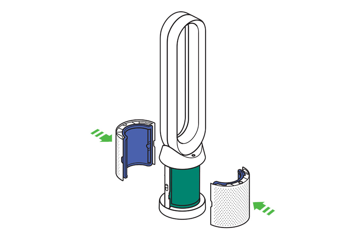 Dyson TP04 filter replacement diagram