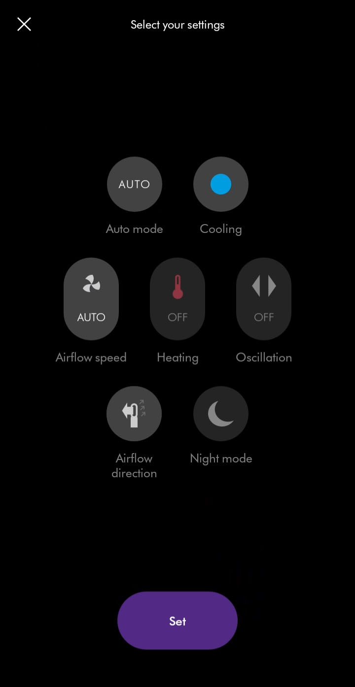 Dyson air clearance flow direction