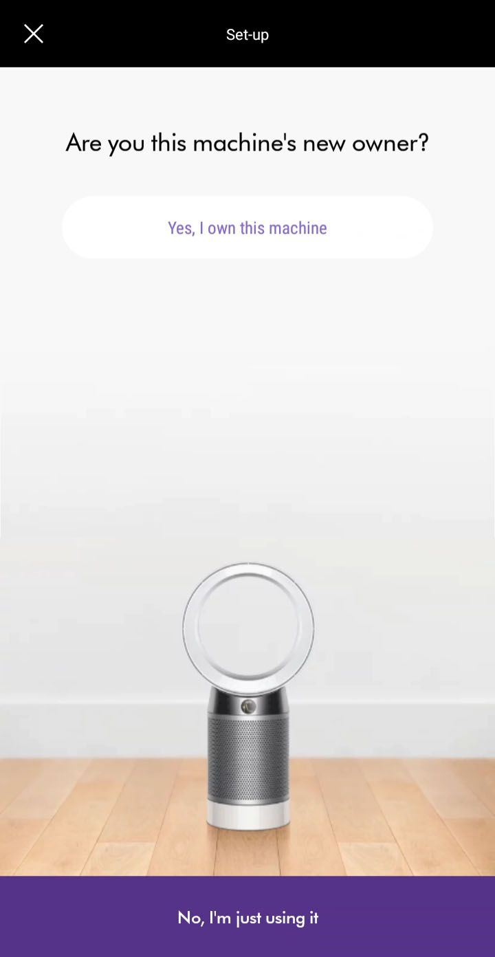 Setting up dyson online link app