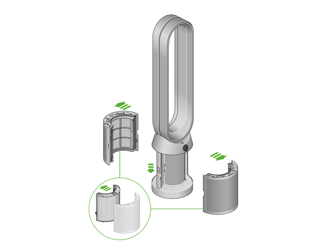 Dyson Pure Cool TP07 filter replacement demonstration