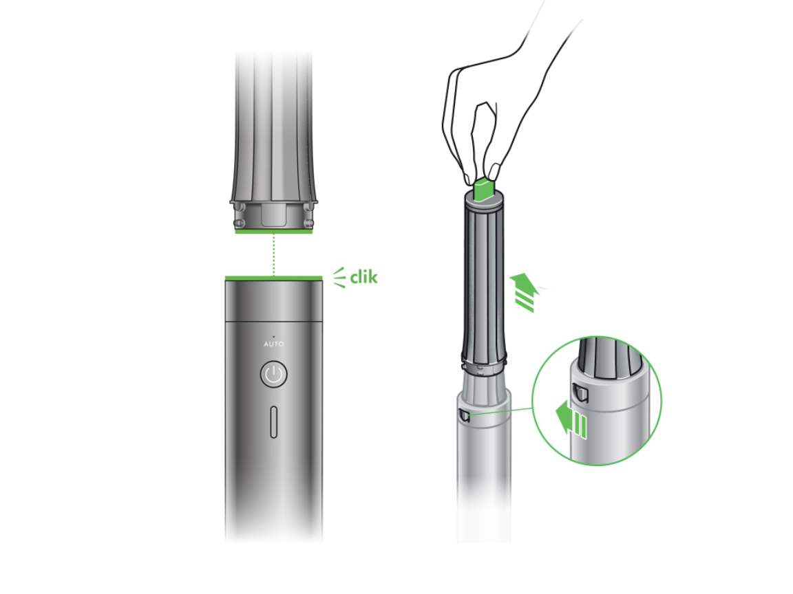 Dyson Airwrap comb attachment technique diagram