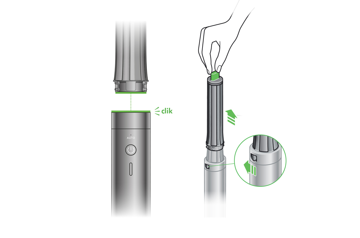 Dyson Airwrap comb attachment technique diagram