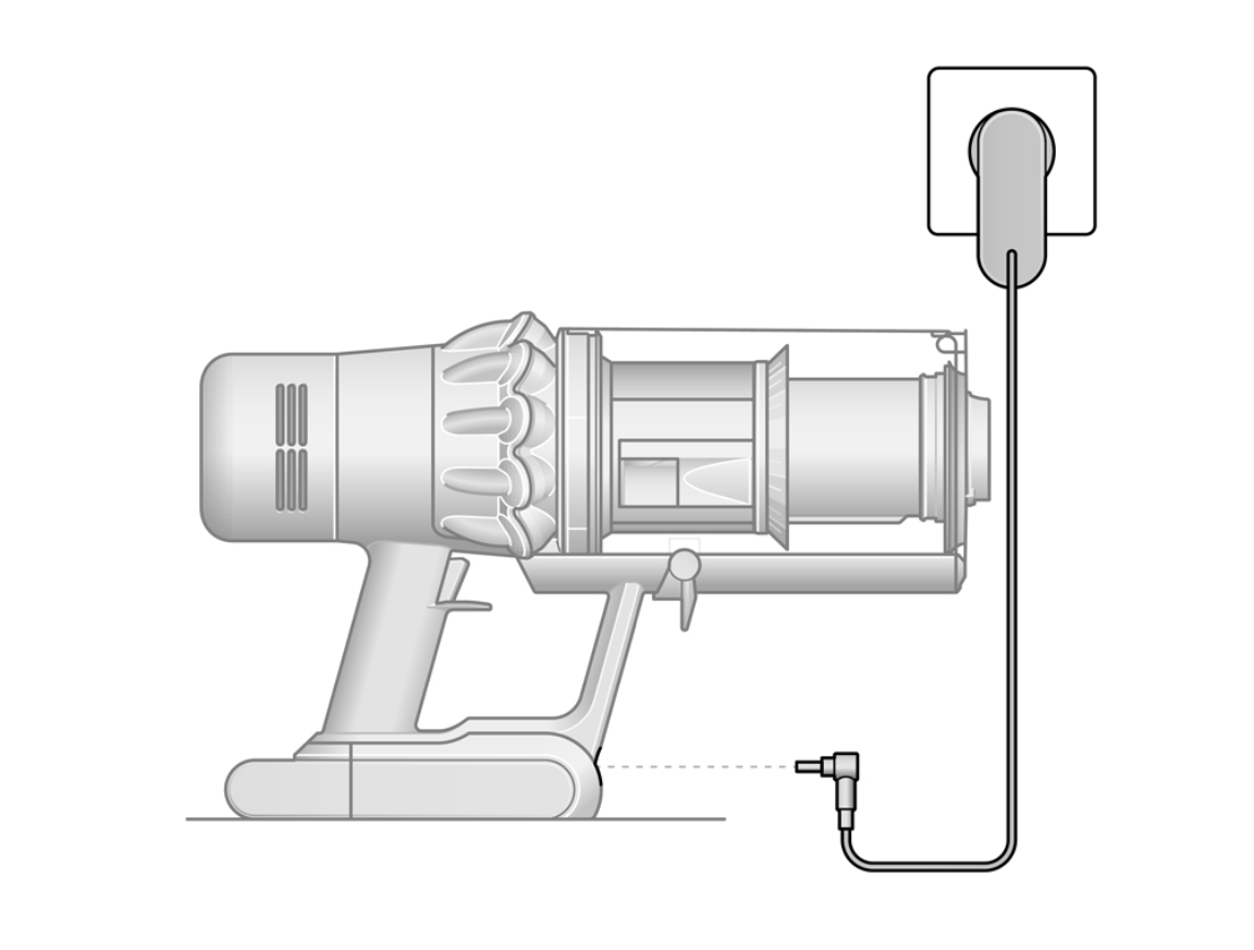 Dyson V15 Detect dock charging light indicators