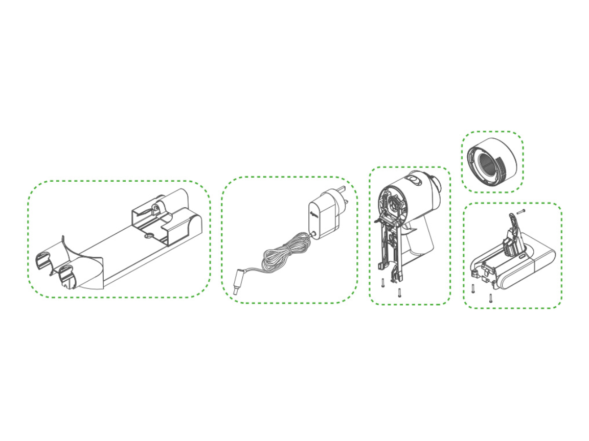 Dyson V8 power switch replacement parts diagram