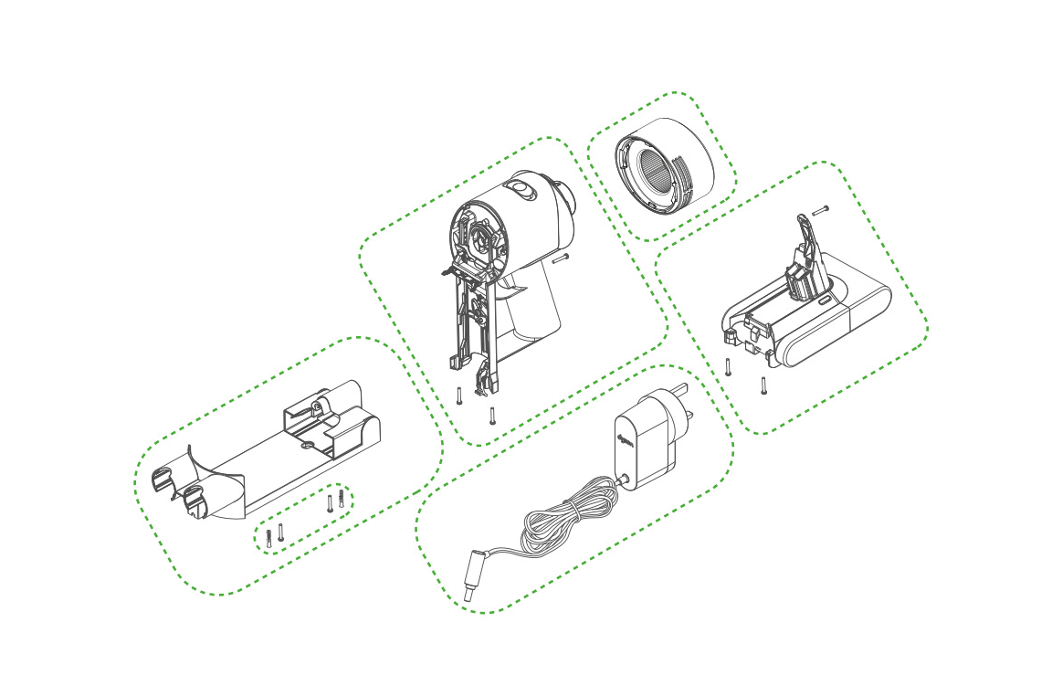 Dyson V7 blockage locations diagram