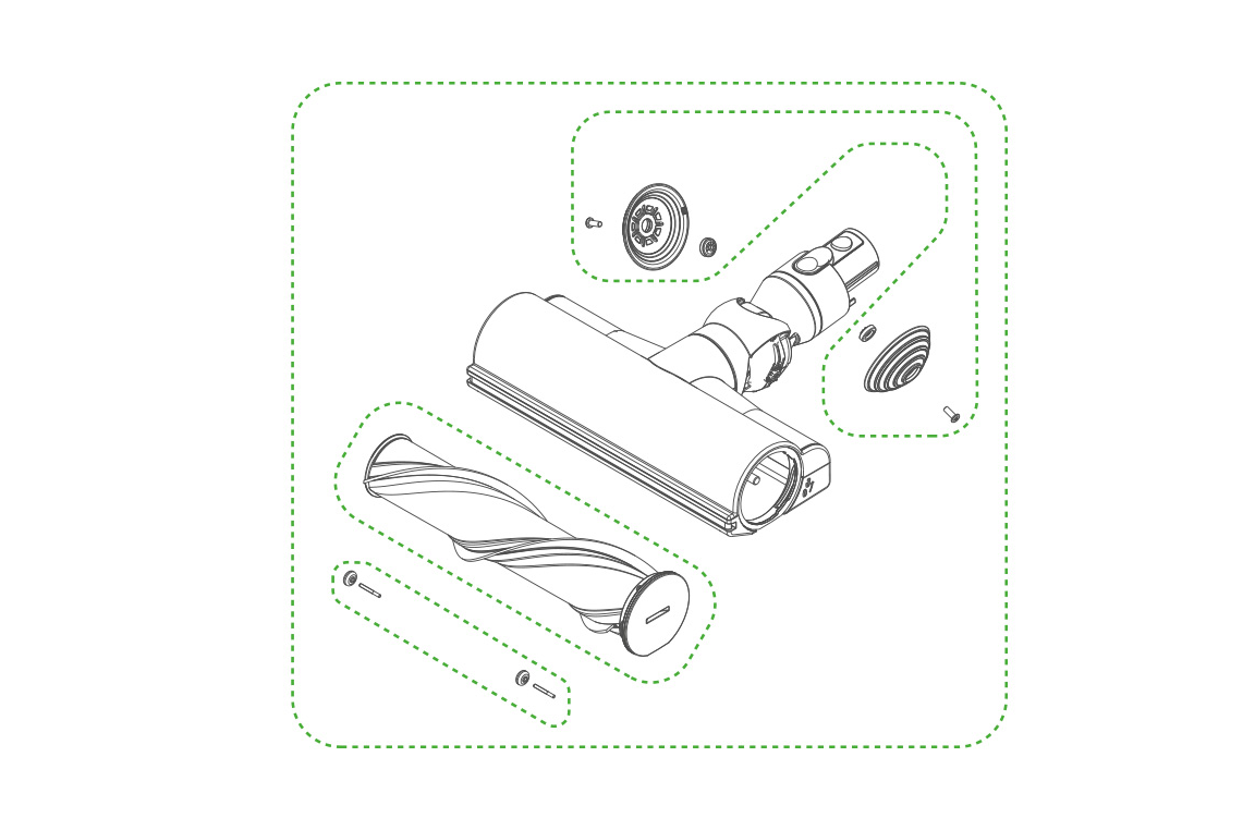 Dyson V7 Motorhead belt replacement diagram