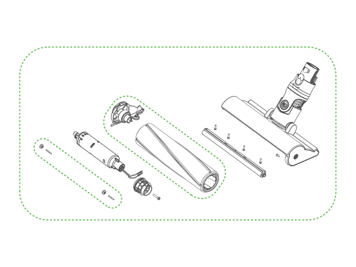 Dyson V7 roller head drive gear diagram