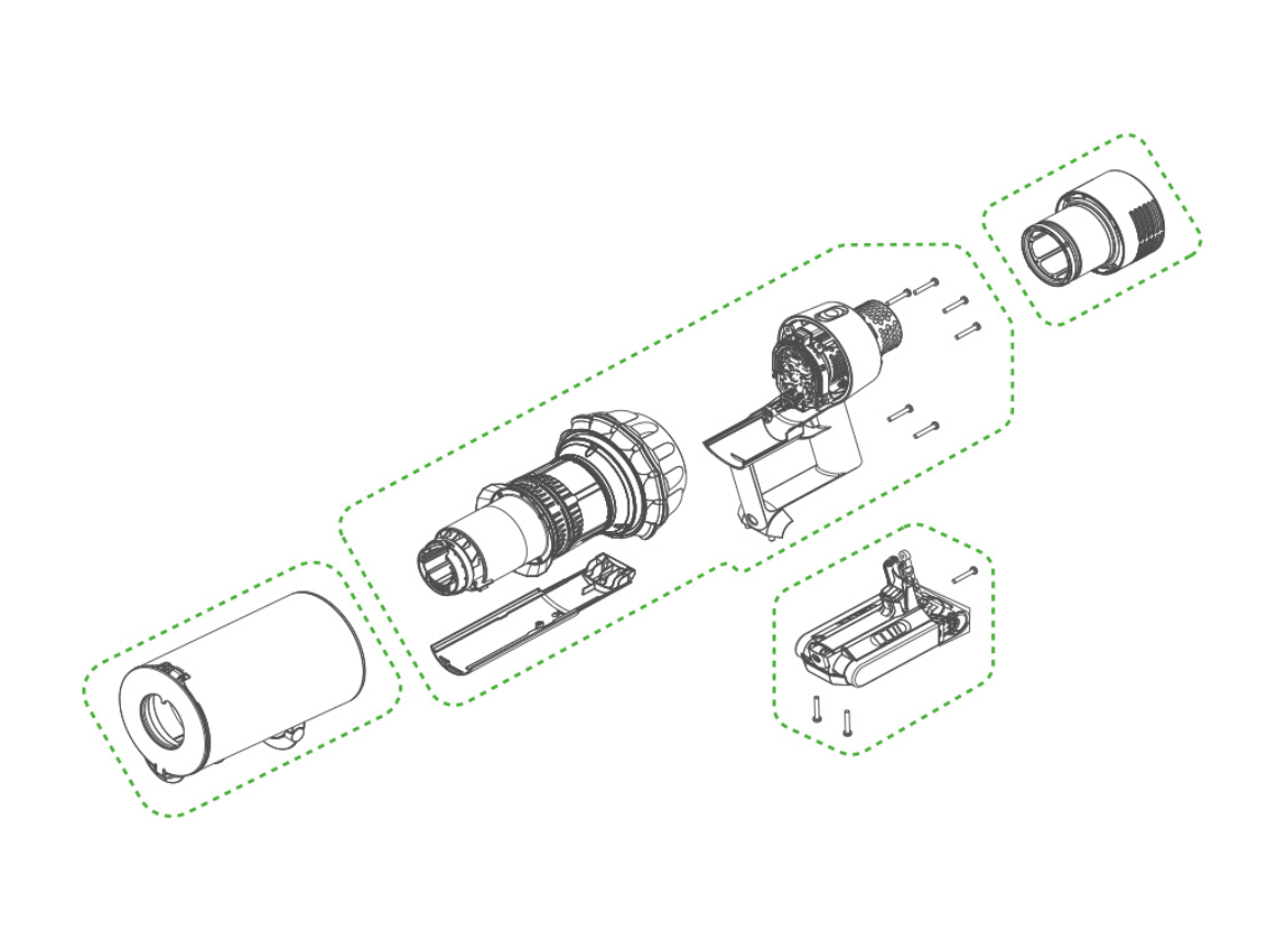 Dyson cyclone assembly exploded view