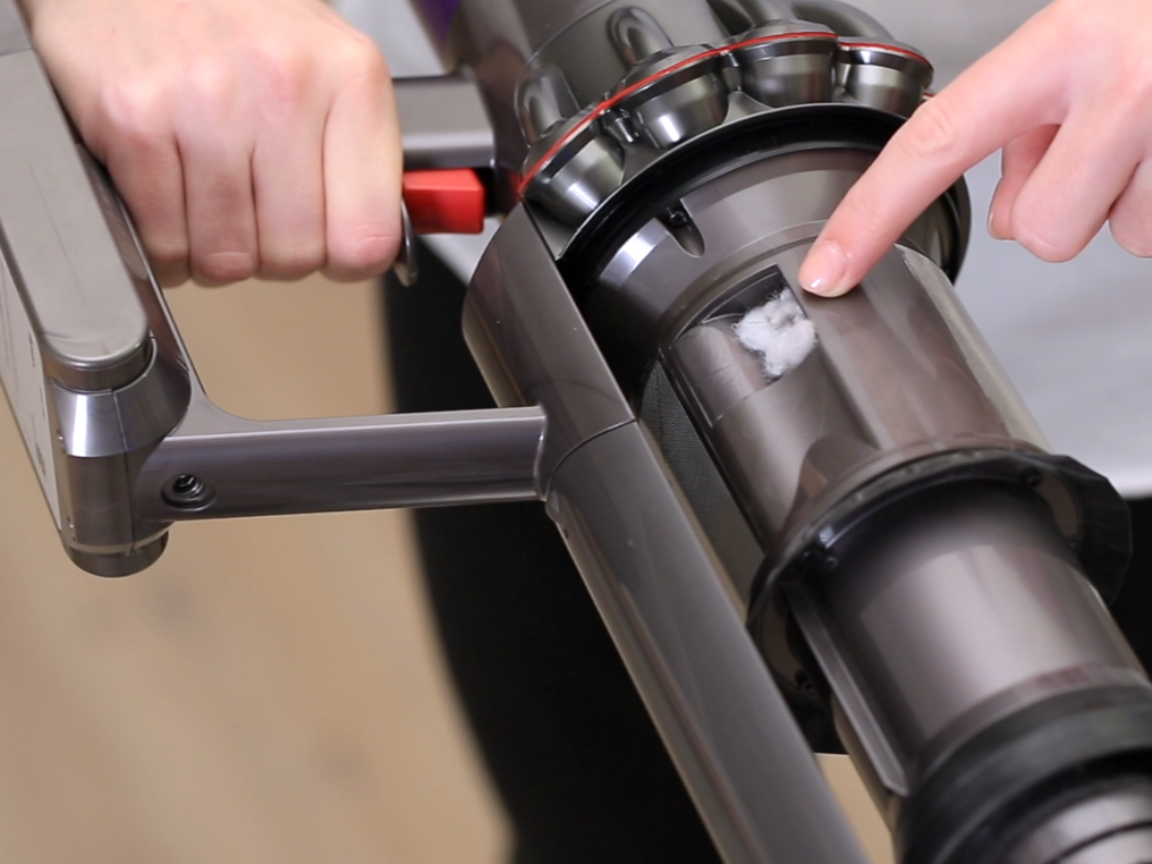 Dyson vacuum top suction causes blockage cyclone seal issues