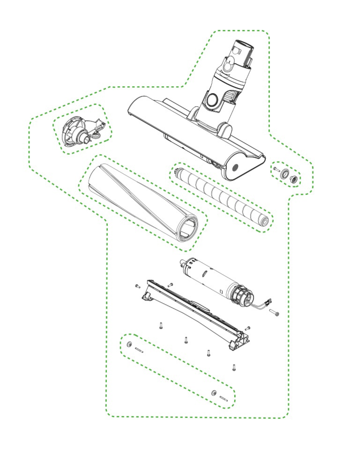 Dyson V11 cleaner head disassembly diagram