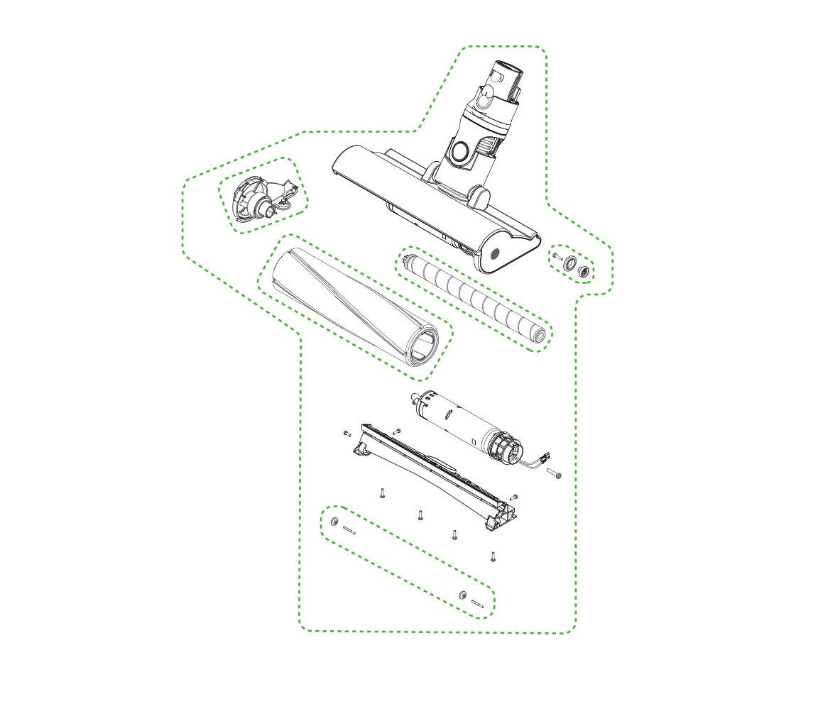 Dyson V11 cleaner head disassembly diagram