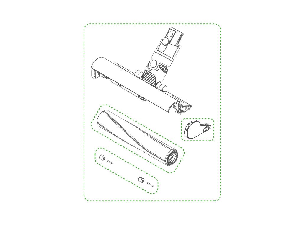 【分解清掃品】Dyson v12 Laser Slim Fluffy ヘッド Dyson V12 Vacuum Laser Slim Cleaner Fluffy Optic Soft Brush 425995