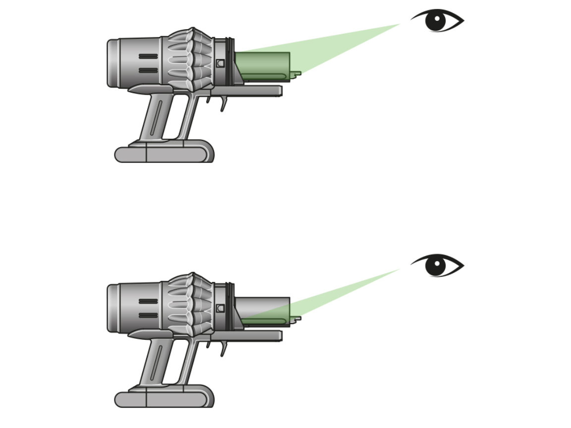 Dyson V10 Animal vacuum blockage locations diagram