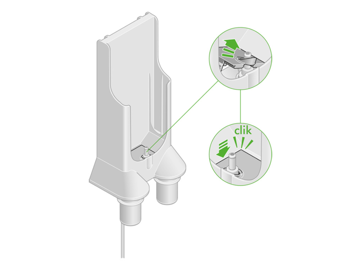 Dyson wall mount charging port close up diagram
