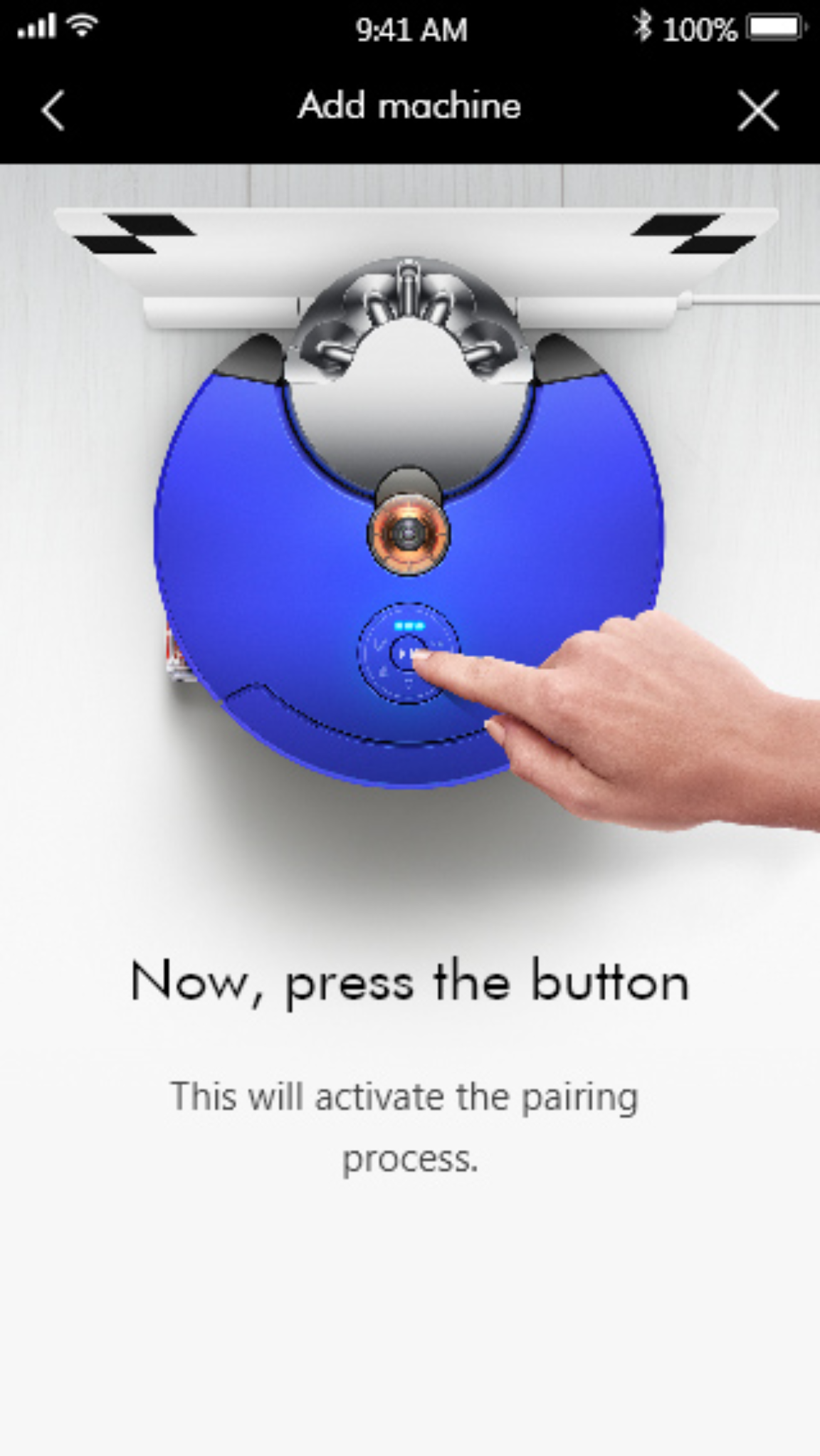 Dyson app pairing process screenshots