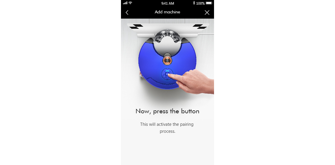 Dyson app pairing process screenshots