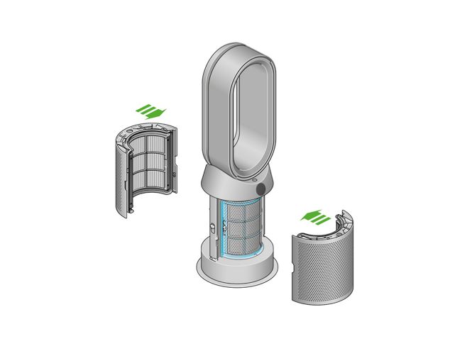 Diagram of filter beneath running tap