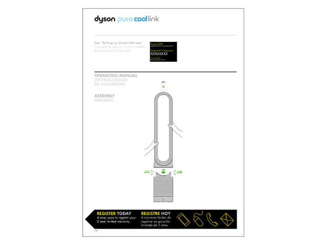 Dyson Pure Cool Link Tower Fan White Silver