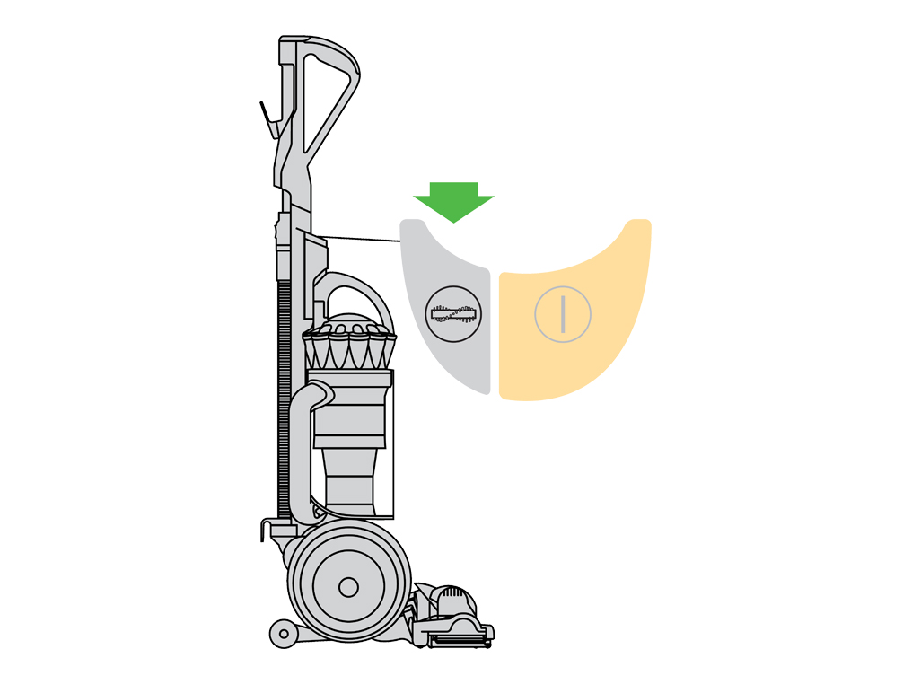 Image montrant le bouton de commande de la brosse.