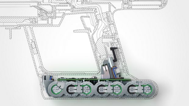 Przekroj akumulatora Dyson