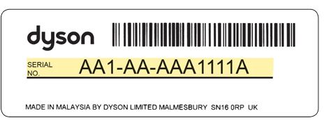 How to find your machine's serial number | Dyson