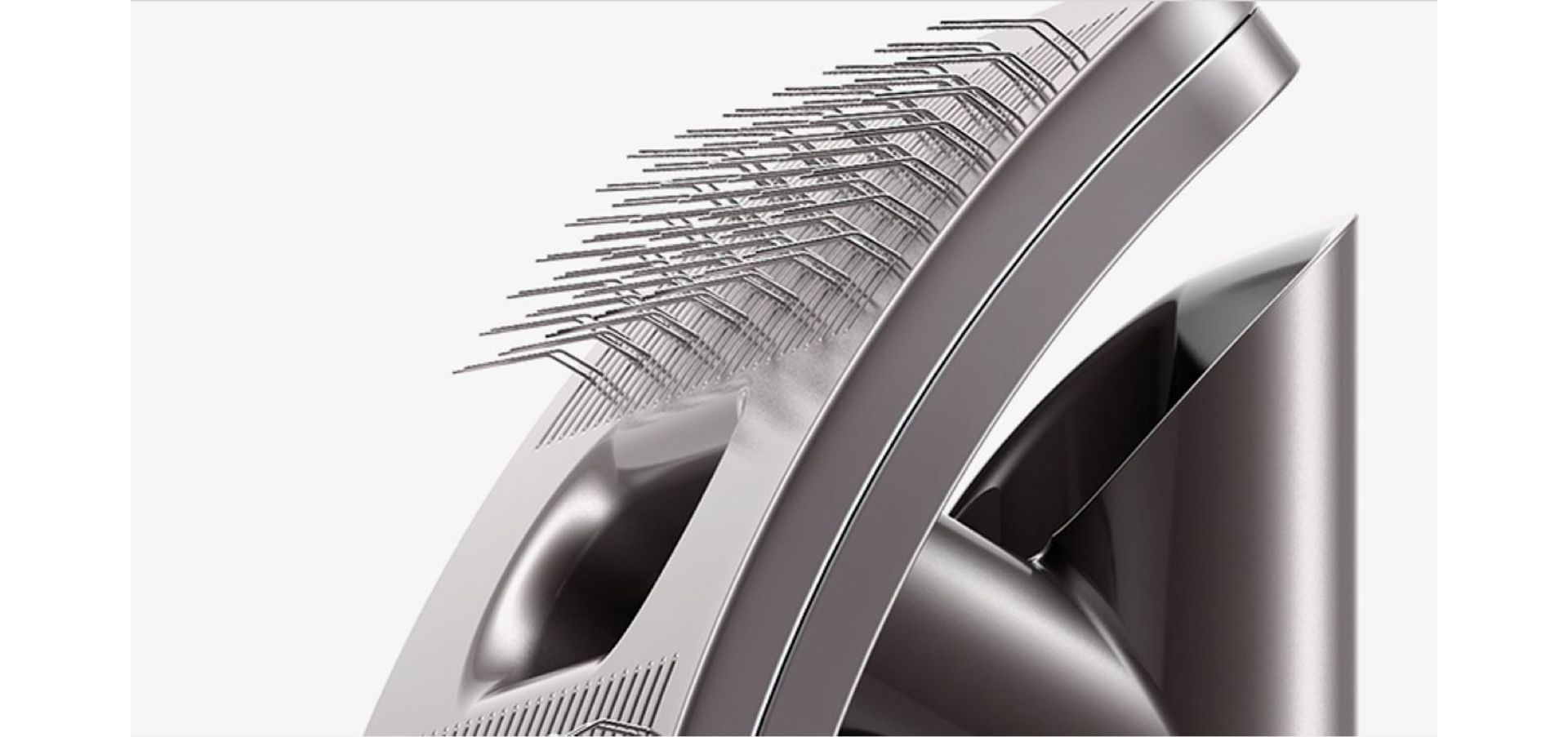 Close-up of the Pet groom tool's flexible bristles