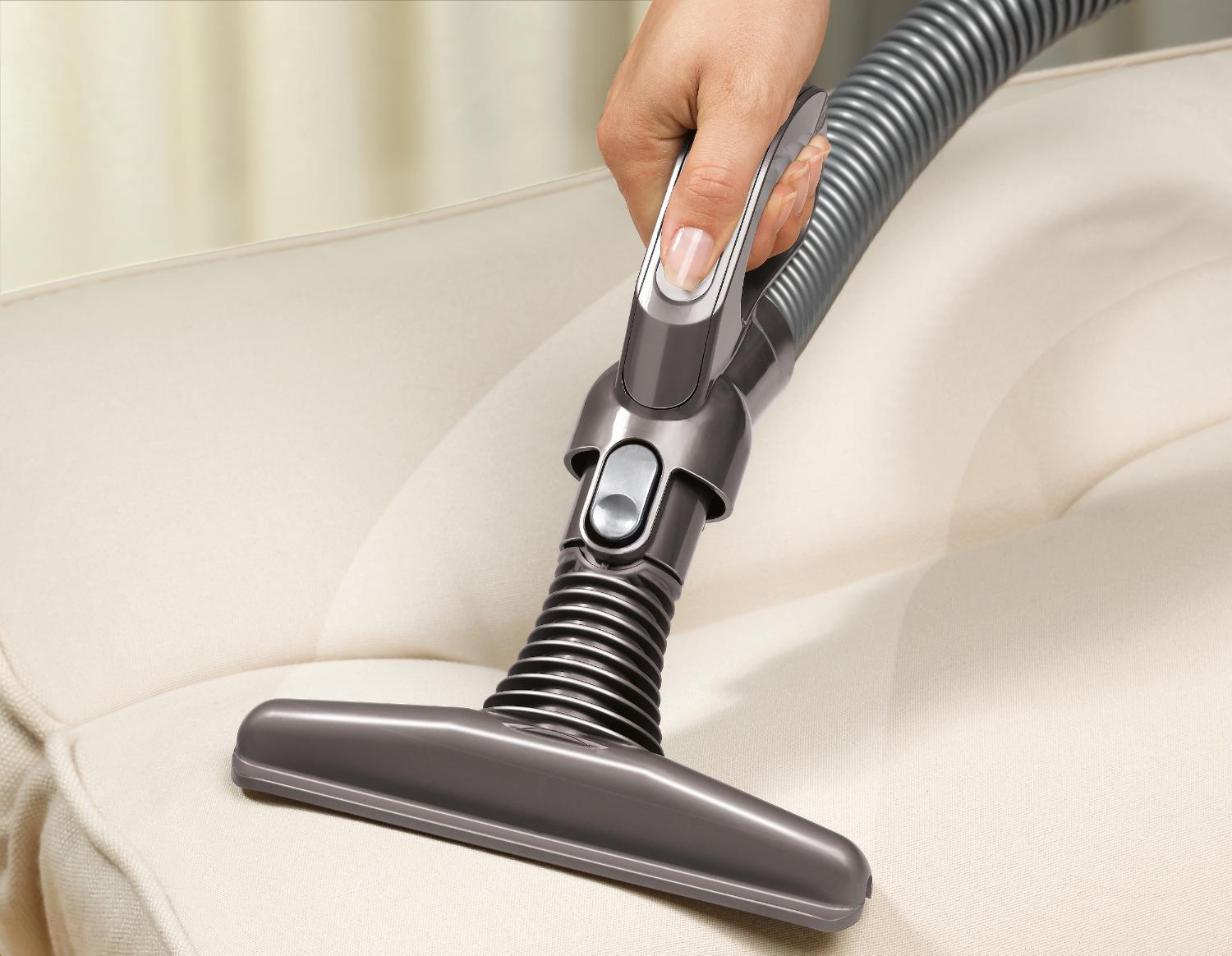 Wide nozzle tool on upholstery