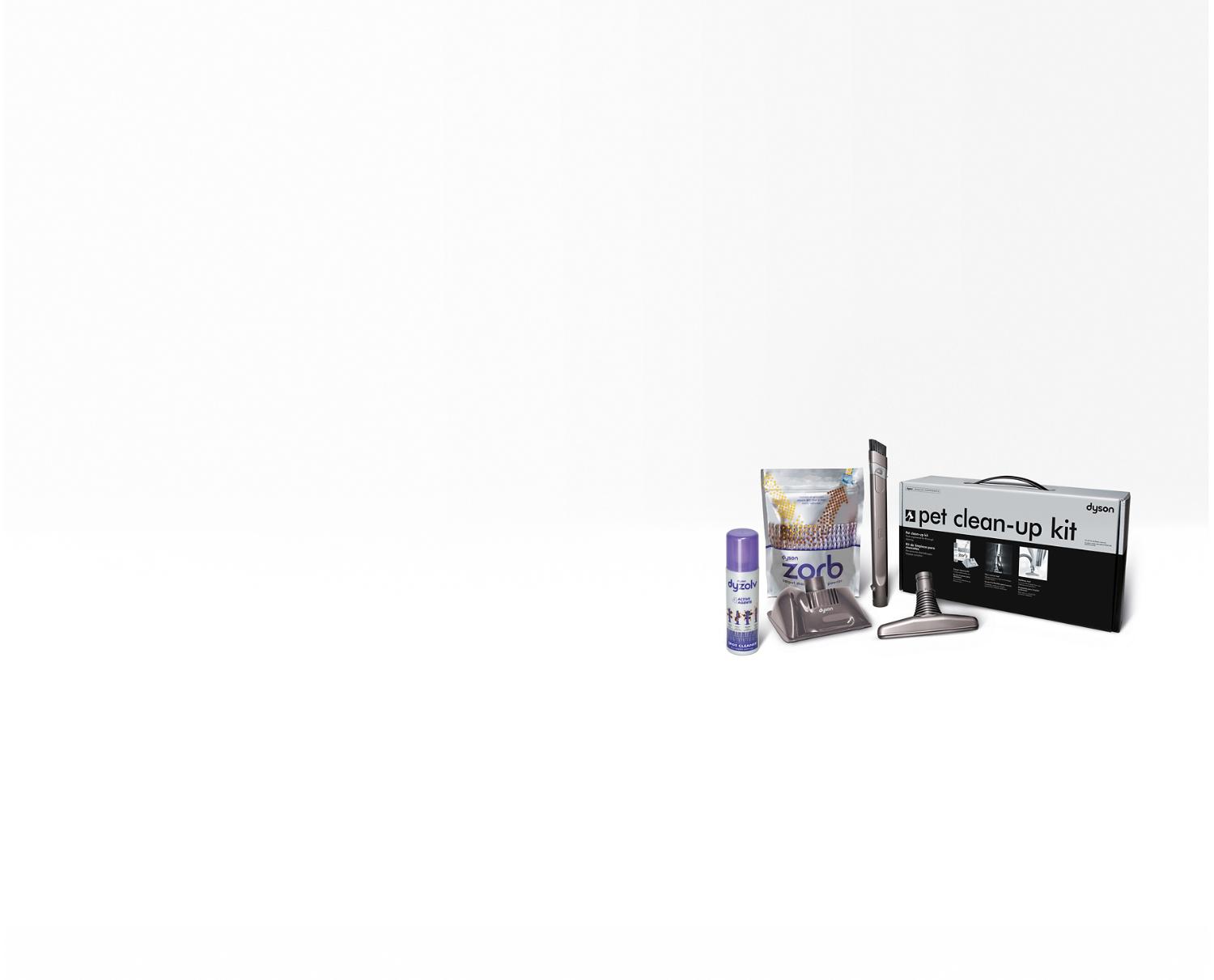 Close up of Dyson pet clean-up kit