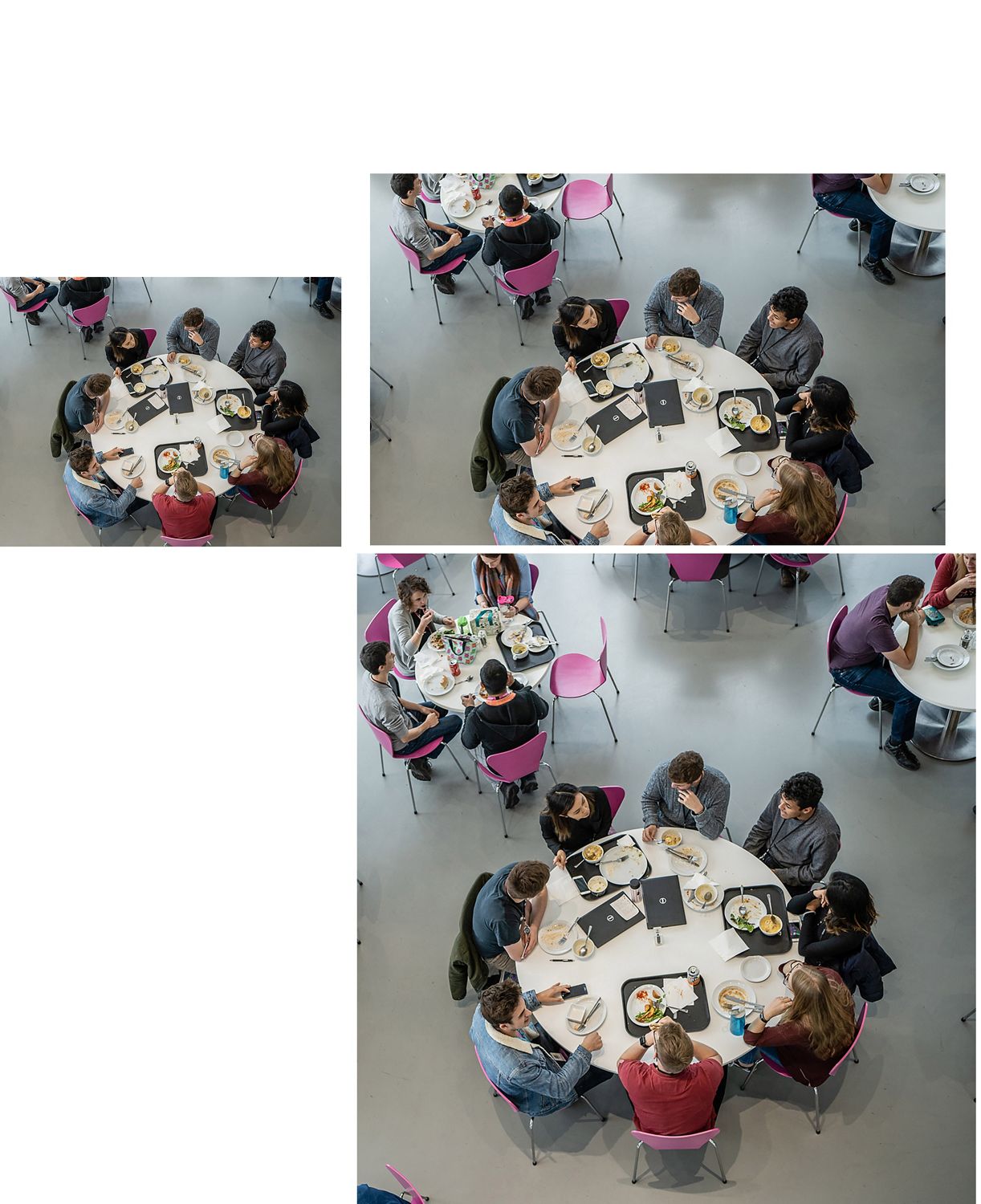 Dyson employees eating in a Dyson café.  Dyson employees eating in a Dyson café.